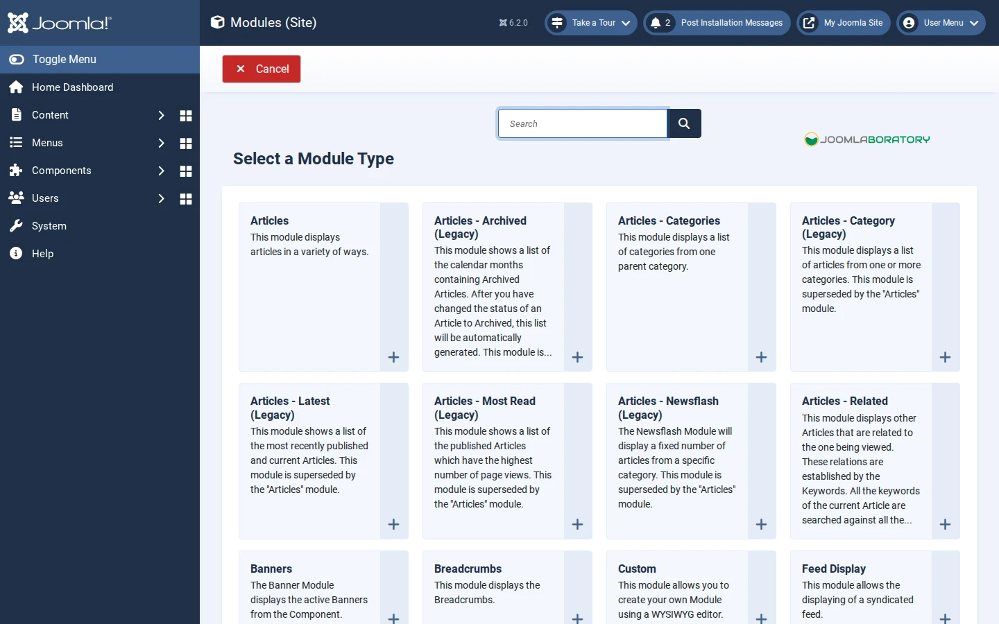 Select a module