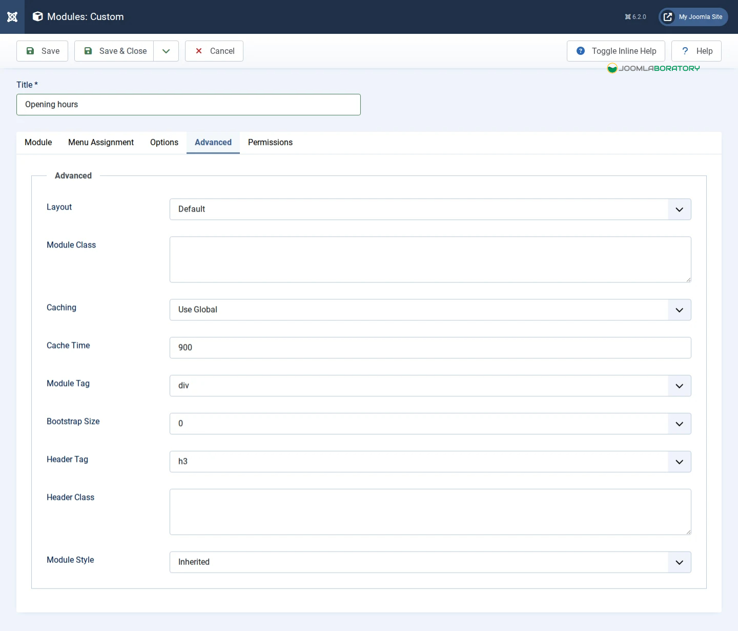 Change how a module looks Screenshot