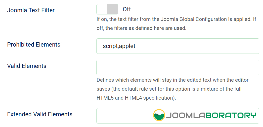 Tag Settings in TinyMCE